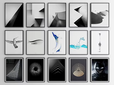 Modern Abstract Painting Abstract Decorative Hanging Painting 3d model