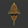 Wooden Sailboat Model With White Sails And Detailed Hull Structure Design