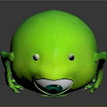Green One Eyed Monster With Large Eye Sharp Ears Small Arms And Legs