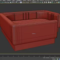 Red Leather Sectional Sofa With Gray Base And Accent Strips Design