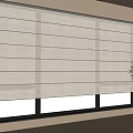 Elegant Linen Window Blinds With Natural Light And Potted Plant Interior