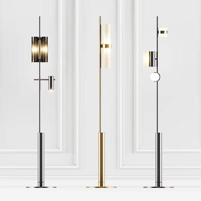 Modern Metal Floor Lamps With Sleek Design And Gold Black Finish For Home Decor 3d model