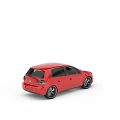 Red Volkswagen Hatchback Car Exterior With Sleek Design And Alloy Wheels