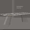 Modern Minimalist Dining Table With Marble Surface And Sleek Metal Legs Design