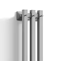 Modern Silver Metal Vertical Bars With White Frame And Black Control Panel 3d model