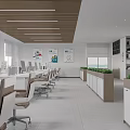 Modern Spacious Public Office Space With Long Worktables Ergonomic Chairs Computers Bookshelves And Large Windows