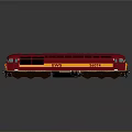 Southern Red Train Model With Yellow Stripes And 10071 Number Design 3d model