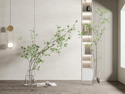 Modern Green Plant Vase Combination model