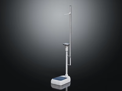 Digital Height And Weight Weighing Scale With Platform Base Column And 3d model