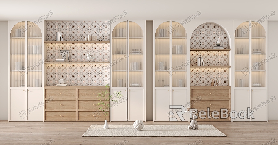 French Bookcase Cream Bookcase model