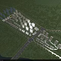Modern Residential Area Aerial View With High Rise Buildings Green Spaces And River