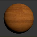 Orange Wooden Sphere With Shiny Surface And Natural Wood Grain On Gray Background