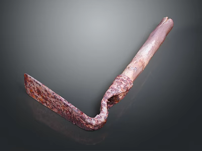 Rusty Old Fashioned Agricultural Hoe Equipment For Farming Work Use 3d model