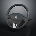 Modern Renault Automotive Steering Wheel With Control Buttons And Black Rim Design
