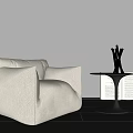 Modern Gervasoni Single Sofa Lazy Sofa Floor Lamp Side 3d model