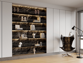 Modern bookcase 3d model