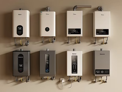 Wall Mounted Water Heaters Home Appliances With Various Styles And Designs 3d model