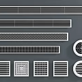 Modern Air Conditioner Vents with Various Design and Shape Styles Options 3d model