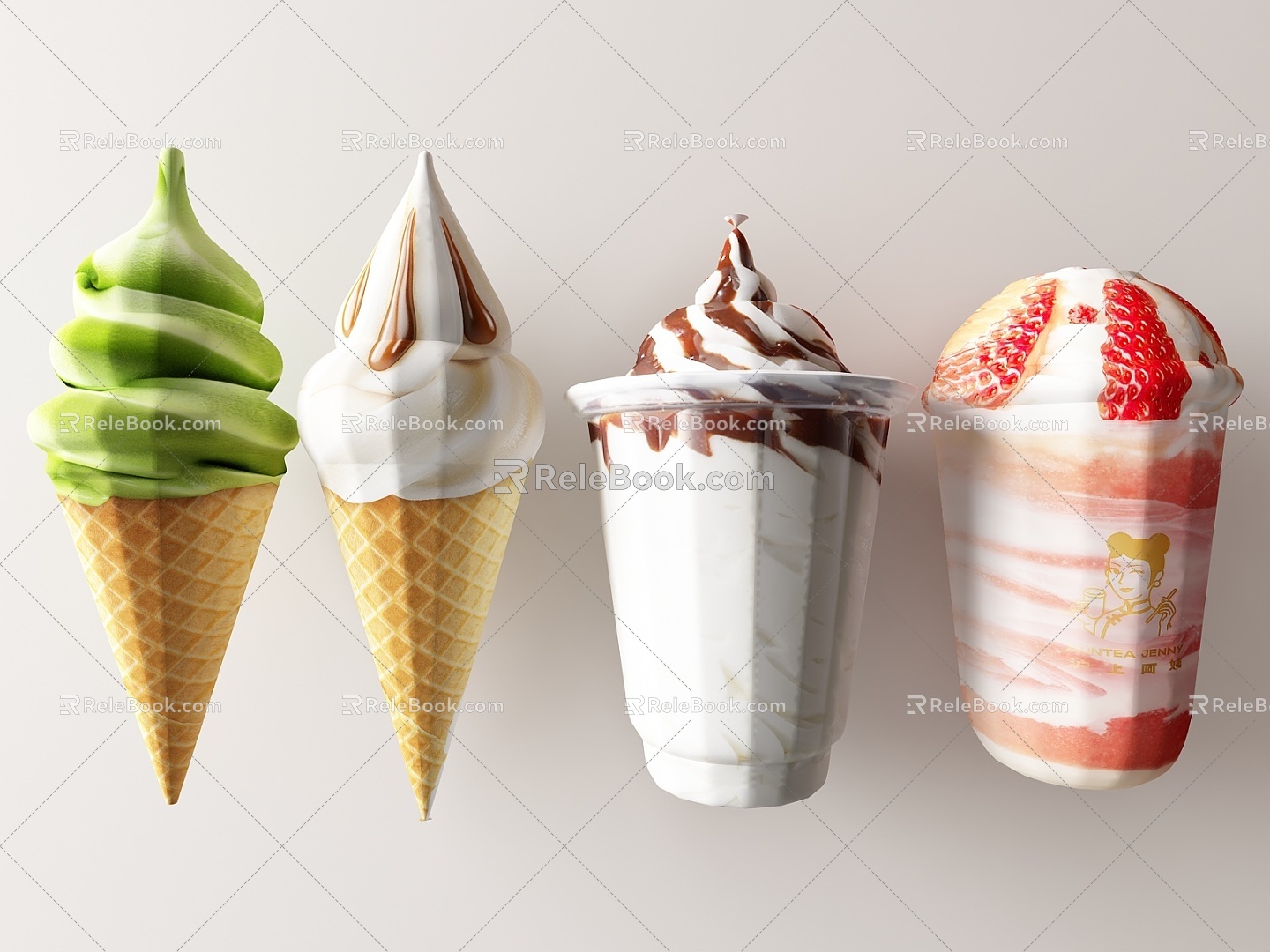 Modern Ice Cream Food 3d model