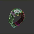 Sporty Digital Watch With Black Rubber Strap White Dial And Clear