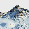 Majestic Snowy Mountain Landscape With Rocky Peaks And Snow Covered Valleys