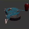 Blue Manual Hardware Tool With Red Handle And Stable Base For Workshop Use