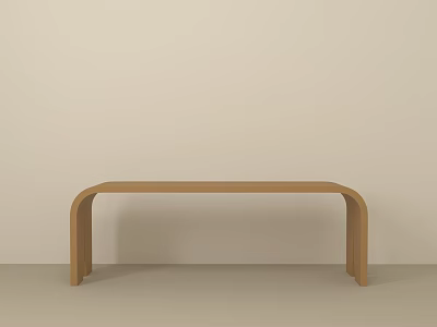 Wooden Stool With Curved Legs And Minimalist Design For Home Interior 3d model