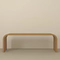 Wooden Stool With Curved Legs And Minimalist Design For Home Interior