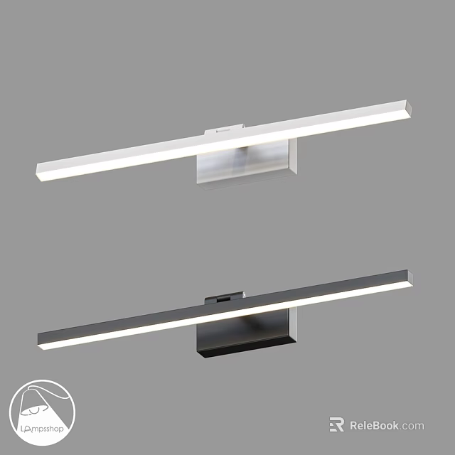 Modern Slim Linear Wall Light With White And Black Finish LED Design 3d model 