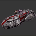 Advanced Futuristic Cosmic Spaceship With Red Silver Exterior And Detailed Structure