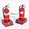 Two Red Fire Extinguishers on Red Bases as Essential Fire Safety Equipment 3d model