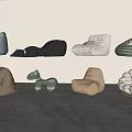 Single Sofa Lazy Sofa 3d model