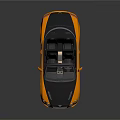 Luxury Orange Convertible Car With Black Top And Sleek Exterior Design