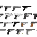 Collection of Various Handgun Models With Different Colors and Designs Displayed