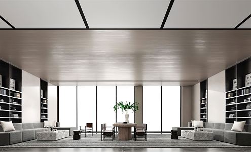 Modern reception area Sales office Negotiation area 3d model