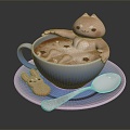 Modern Coffee Cup Bear Coffee Cookie Cookie Coffee 3d model