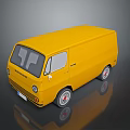 Yellow Boxy Small City Bus With Modern Exterior Design Features