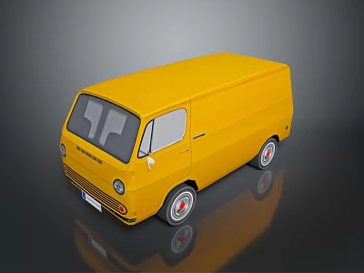 minibus minivan driverless bus school bus van box car 3d model