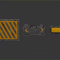 Industrial Equipment Storage Boxes in Different Sizes Orange Gray with Striped Design and Metal Edges