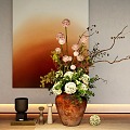 Jiji Hydrangea Flower Art Ceramic Vase Art Flower Artwork Decorative Ornaments 3d model