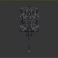 Modern Military Tank with Armored Hull Long Barrel Turret and Tracked Chassis