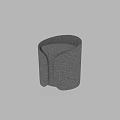 Modern Gray Felt Ottoman Stool With Curved Minimalist Design For Living Space
