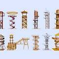 Various Architectural Tower Designs With Spiral Structures And Observation Decks