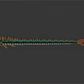 Long Decorative Dragon Sculpture With Green Body Red Spikes And Detailed Scales Design