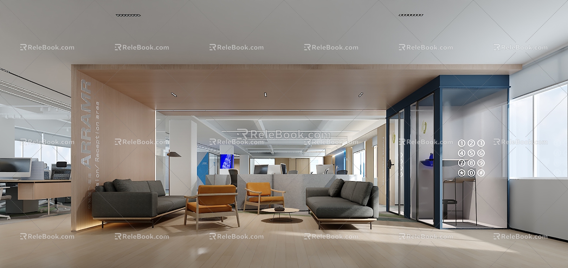 Office and leisure area 3d model