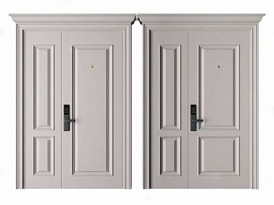 American-style child-mother door entrance door white door 3d model