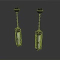 Modern Transparent Crystal Earrings With Black Top Chain And Rectangular Pendants