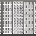 Modern Geometric Room Divider Panel Design With Various Grid Patterns For Interior Space 3d model