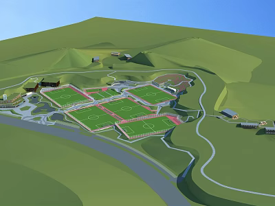 modern football stadium 3d model