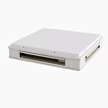 White Air Conditioner Fan With Indoor Outdoor Units Control Panel And Remote Control
